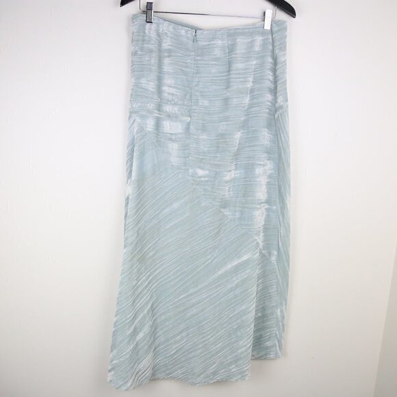 Vince Ruched Velvet Paneled Skirt in Pale‎ Sea Grass Size 8 - Picture 8 of 9